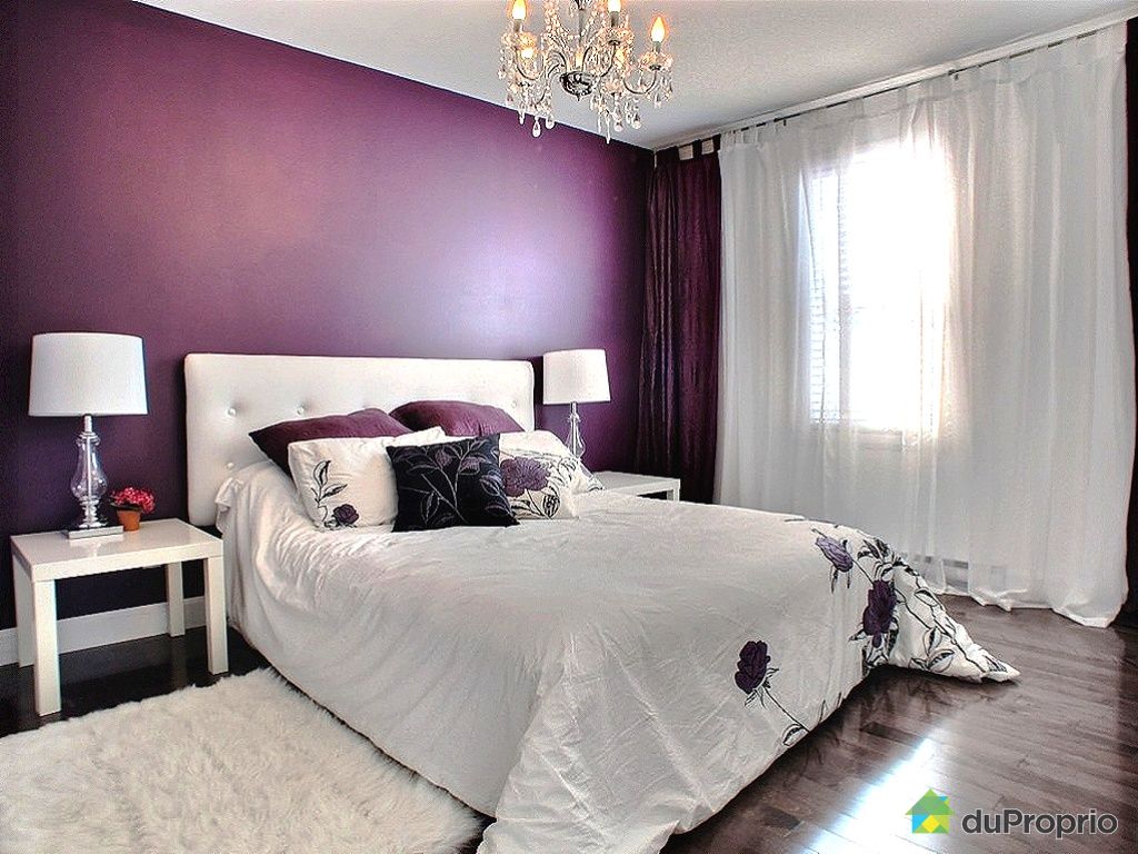 Décoration chambre mauve et gris
