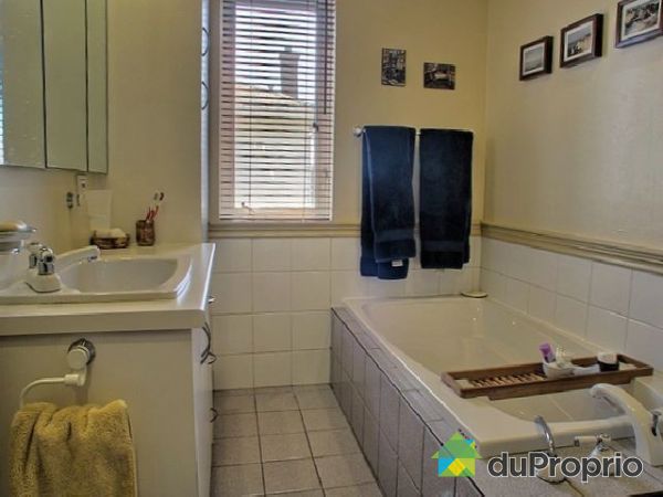 Salle de bain - Une cabine de douche se trouve en face de la baignoire.