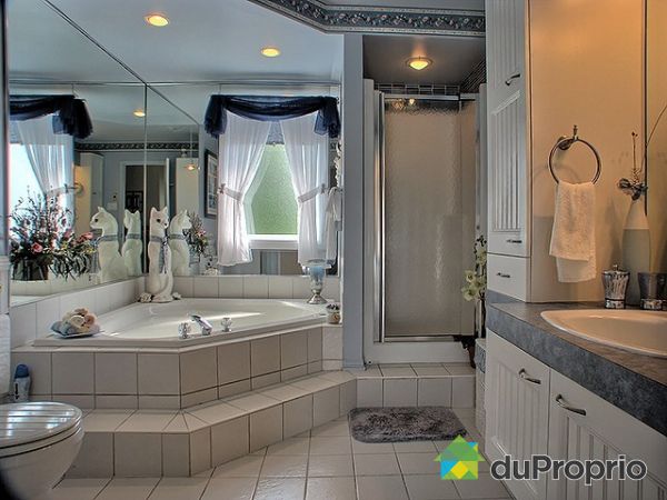 Salle de bain - Magnifique salle de bain avec douche s&eacute;par&eacute;e et bain &agrave; remous