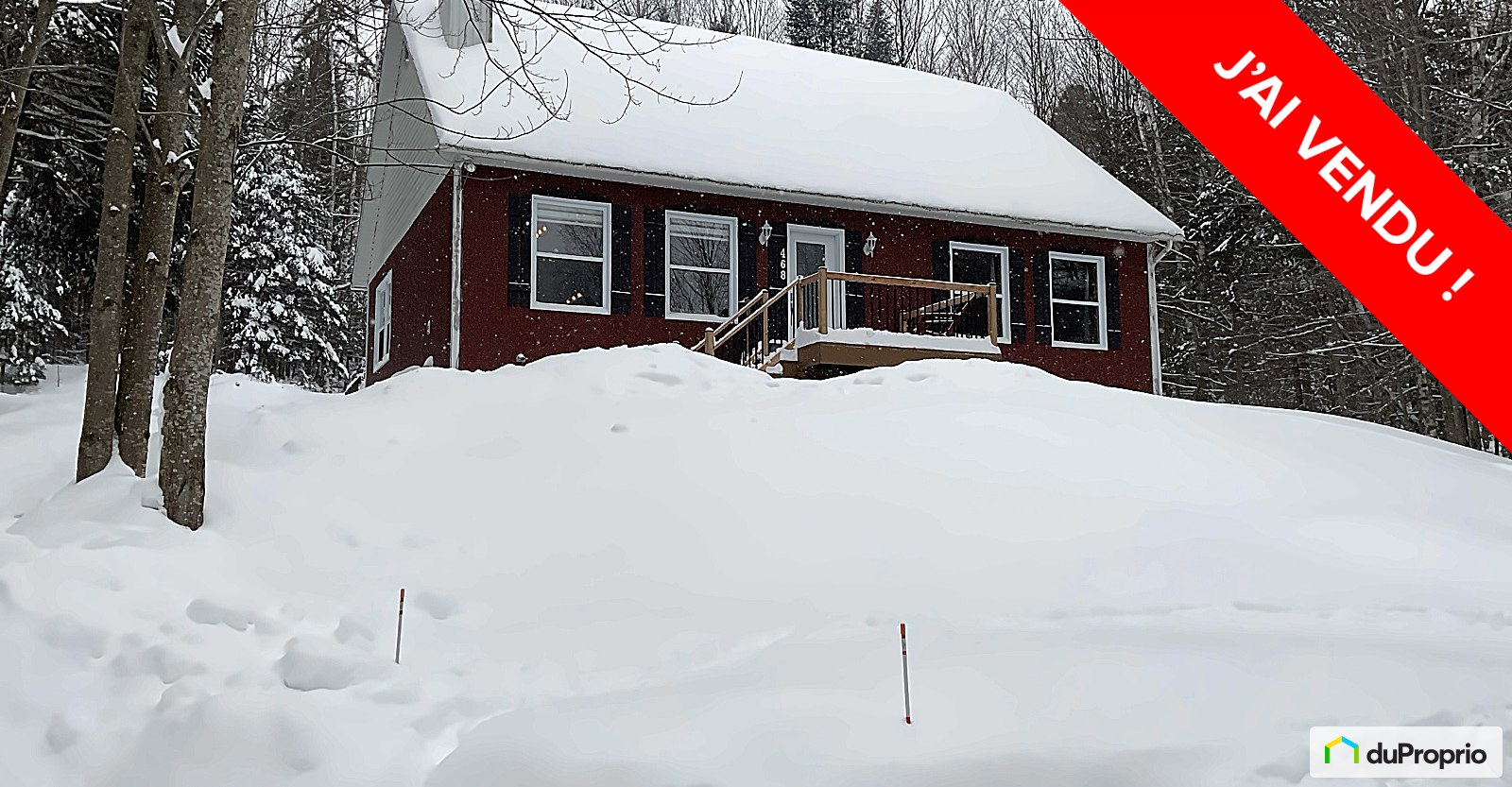 Facade En Hiver Bungalow St Sauveur Vendu