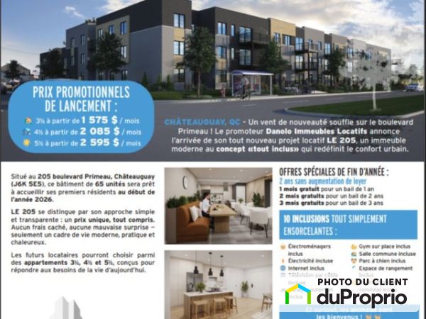 205 boulevard Primeau, Chateauguay for rent