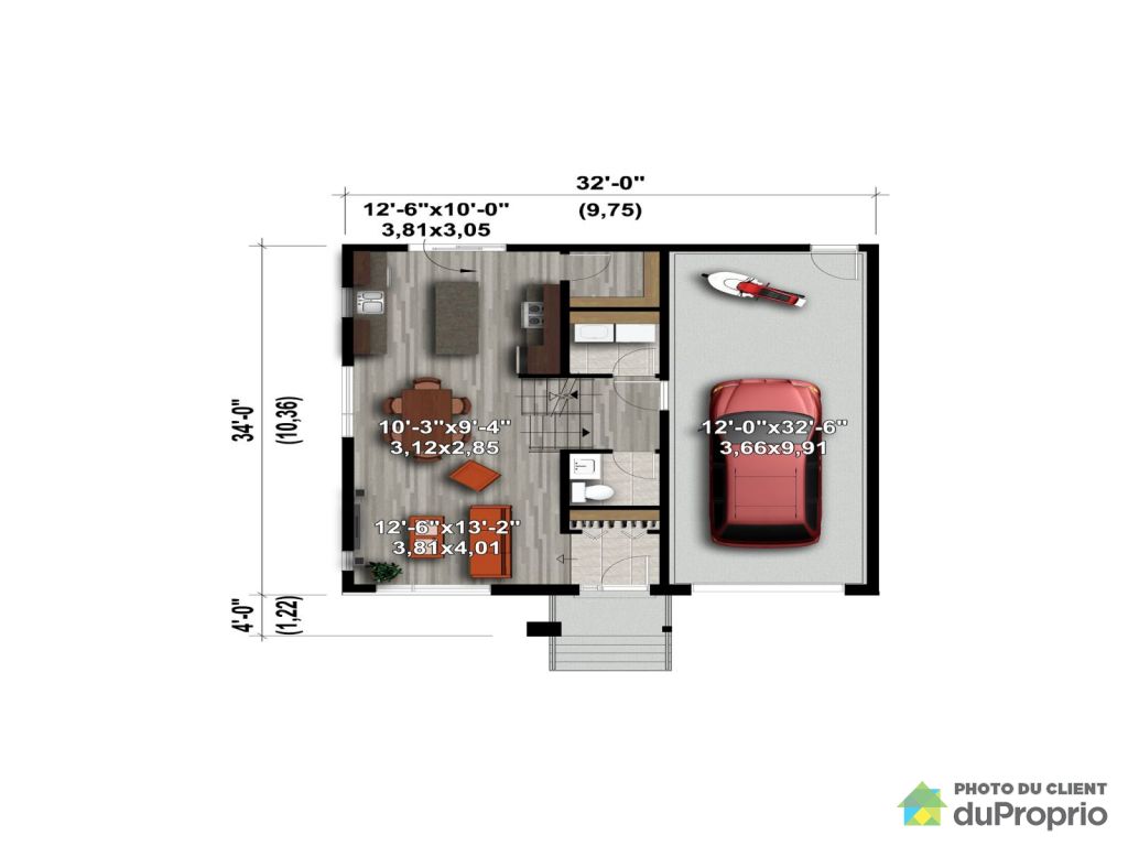 plan de maison 26 x 32