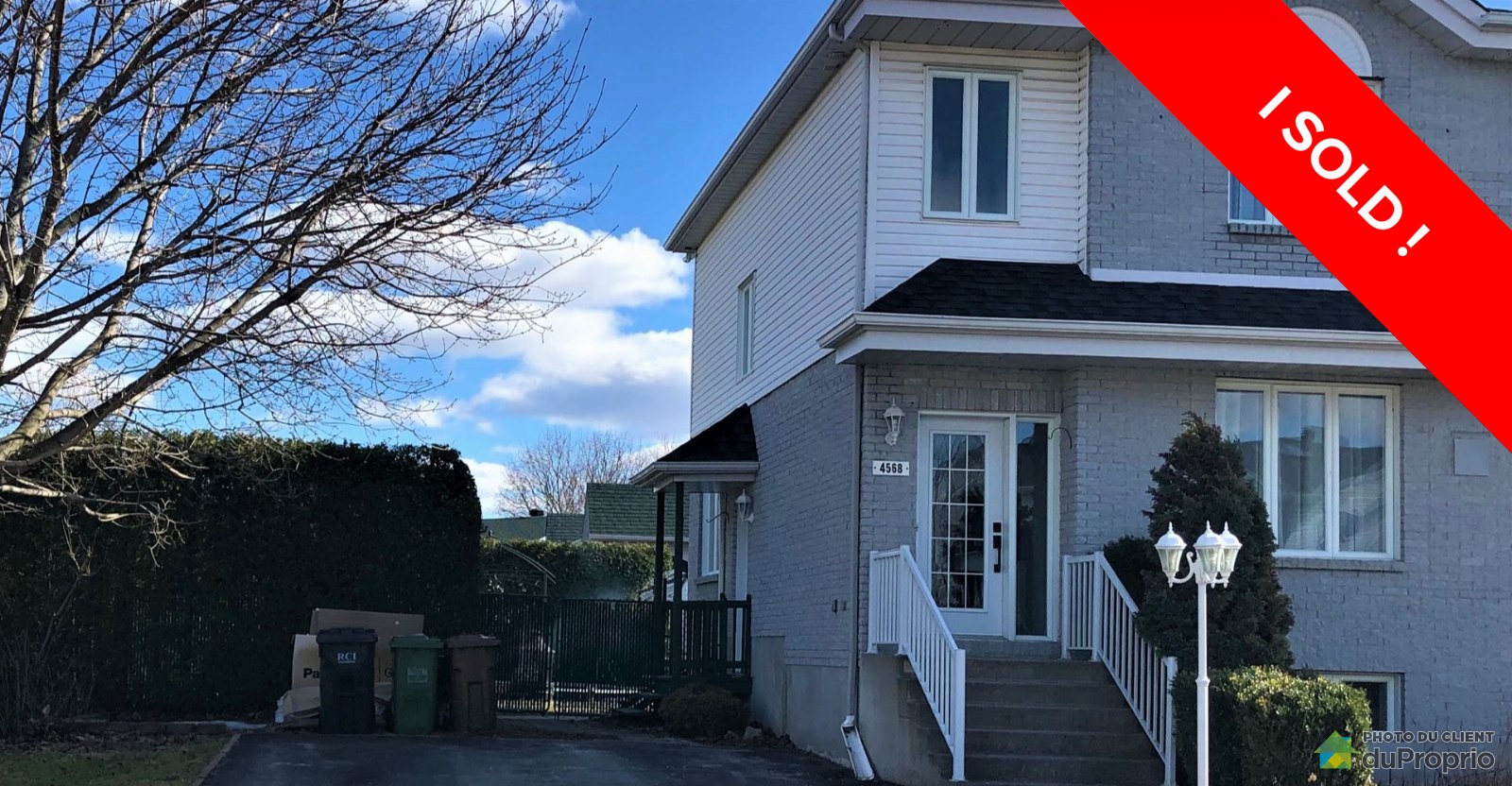 Boisbriand I sold! DuProprio