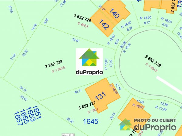 Plan du terrain - 135, rue Sabrina, Chicoutimi (Chicoutimi-Nord) à vendre