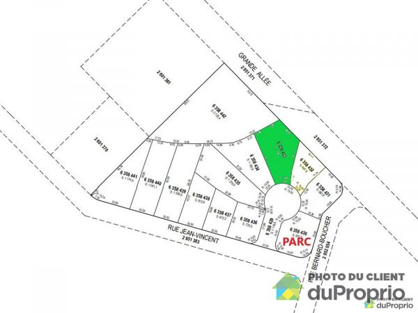 Plan du terrain - 1429, rue Jean-Vincent, Carignan à vendre