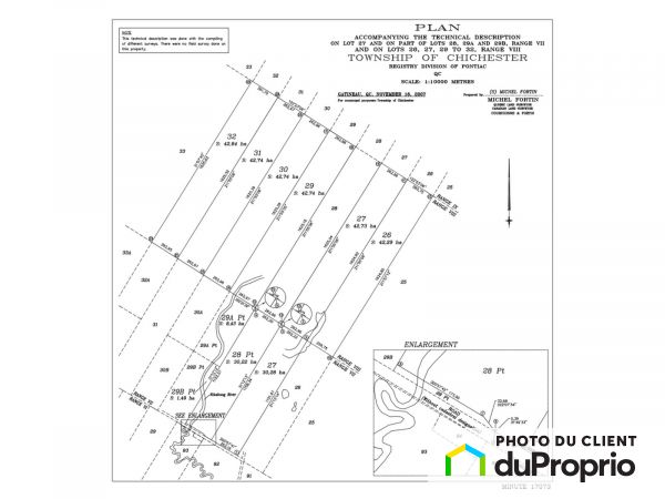 Lot plan - chemin Nephin, Chichester for sale