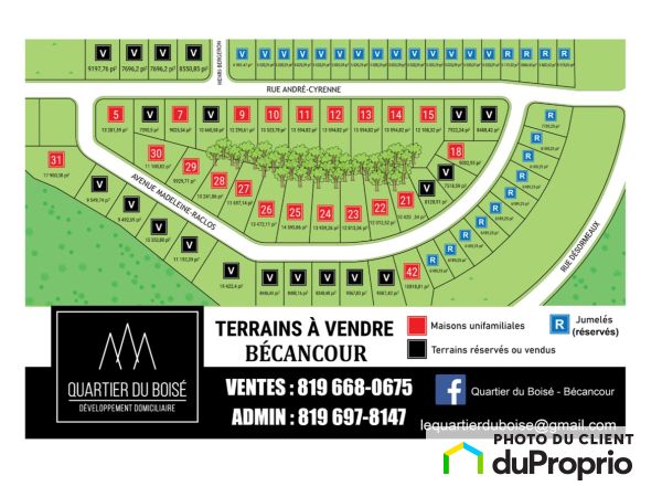 rue André-Cyrenne / avenue Madeleine-Raclos, Bécancour (Bécancour) for sale