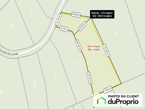 Terrain 43 promenade des Cervidés, Morin-Heights à vendre