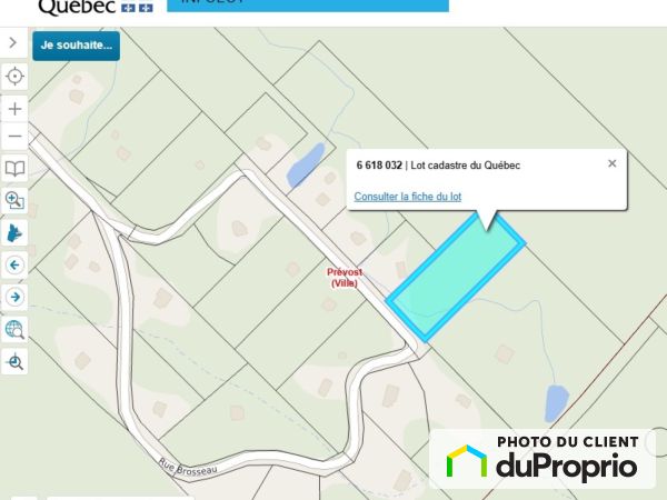 Plan du terrain - 1000, rue Brosseau, Prévost à vendre