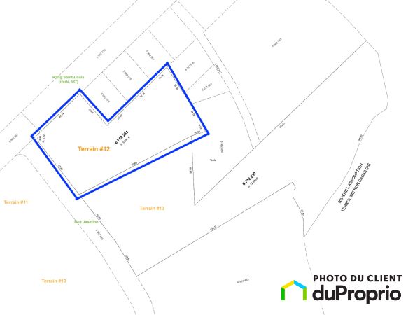 Lot plan - 154 rue Jasmine, Ste-Beatrix for sale