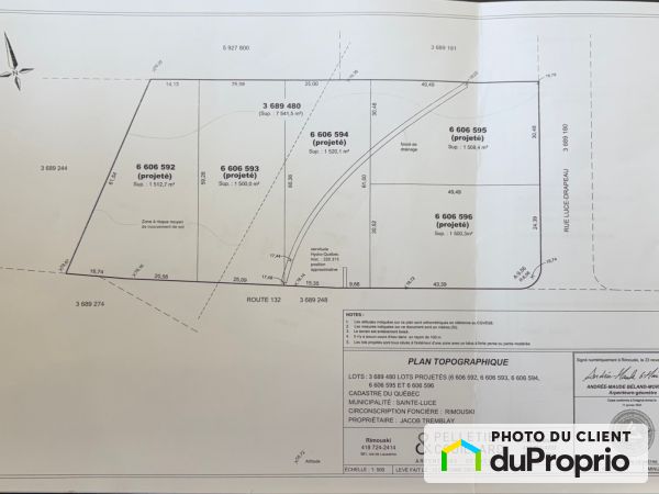 Plan du terrain - X, rue Luce-Drapeau, Ste-Luce (Ste-Luce-sur-Mer) à vendre