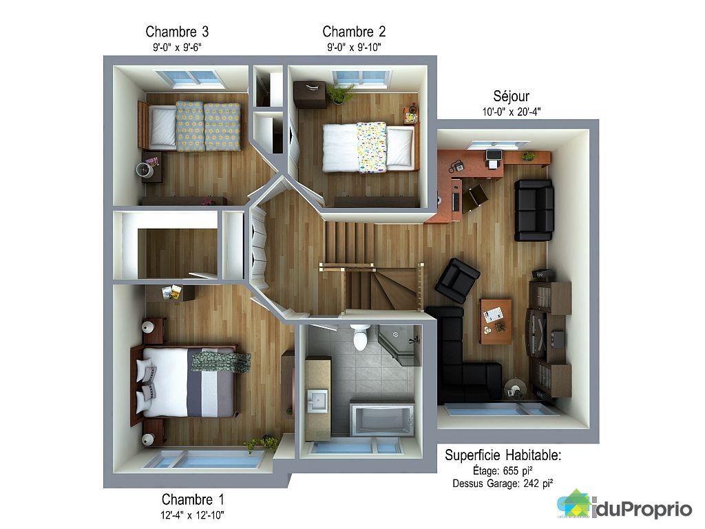  plan  de maison  9x9